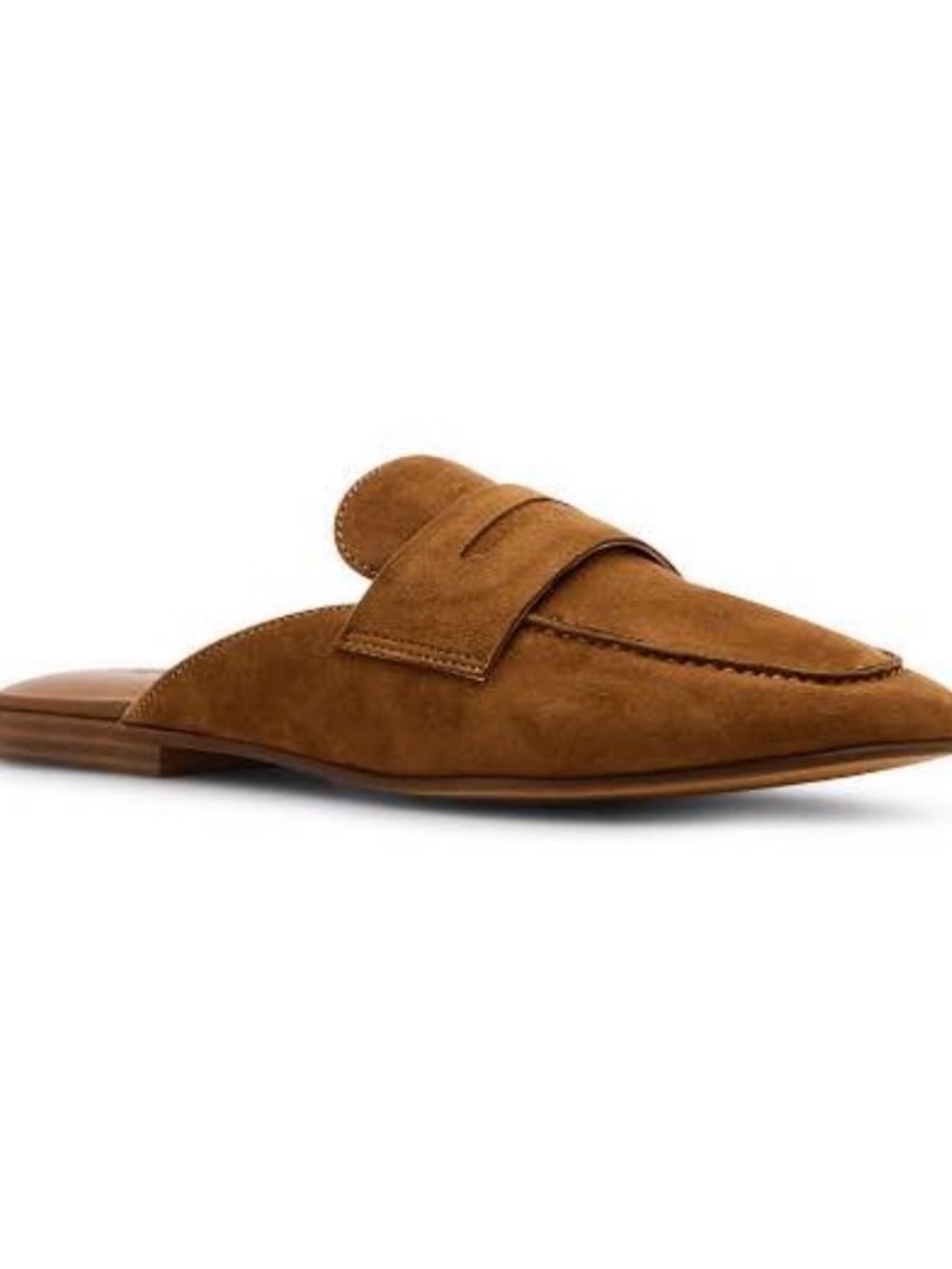 Steve Madden Women’s Tan Suede Backless Penny Loafer Mule